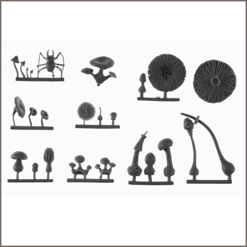 kit de champignons pour décor de figurine sculptée par Stéphane CAMOSSETO