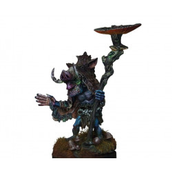ARSNIK: figurine à l'échelle 54mm de chamane gobelin sculptée par Allan CARRASCO et peinte par sergio CALVO RUBIO