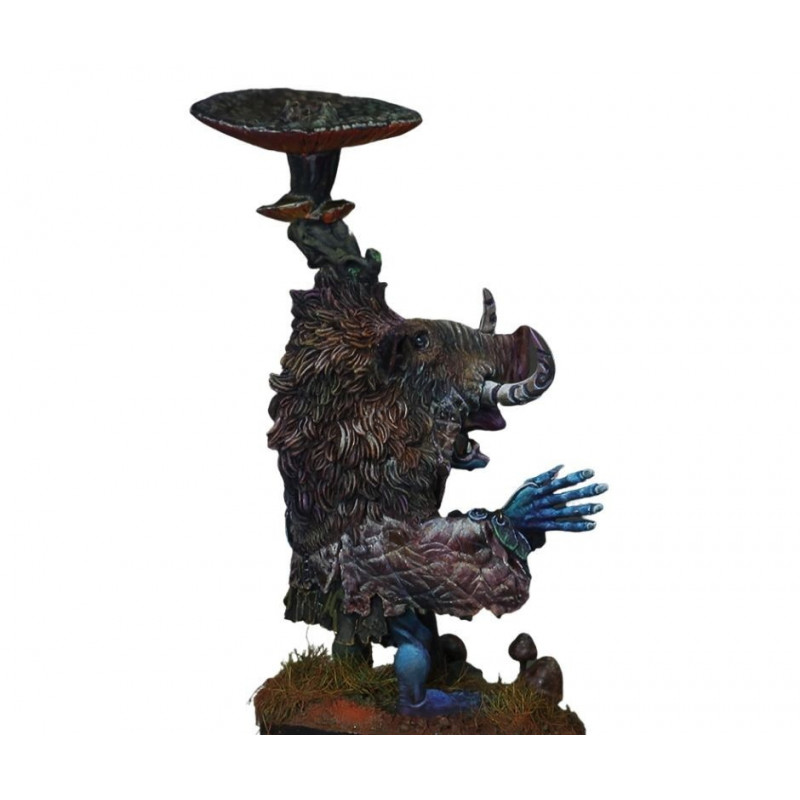 ARSNIK: figurine à l'échelle 54mm de chamane gobelin sculptée par Allan CARRASCO et peinte par sergio CALVO RUBIO