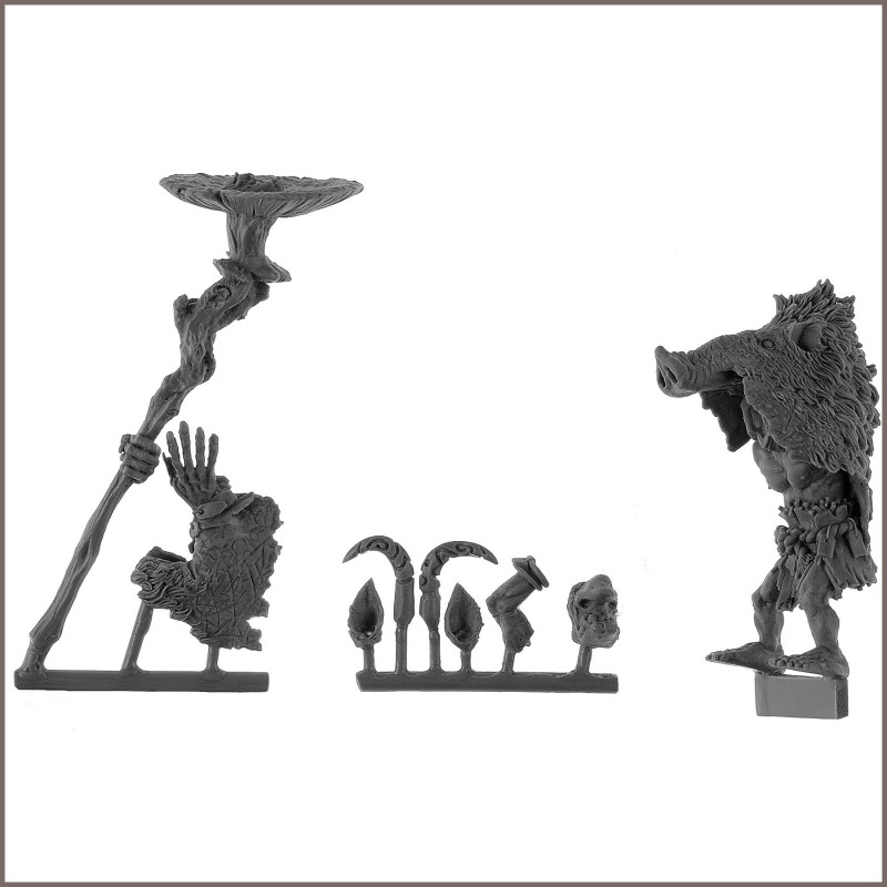 ARSNIK: figurine à l'échelle 54mm de chamane gobelin sculptée par Allan CARRASCO et peinte par sergio CALVO RUBIO