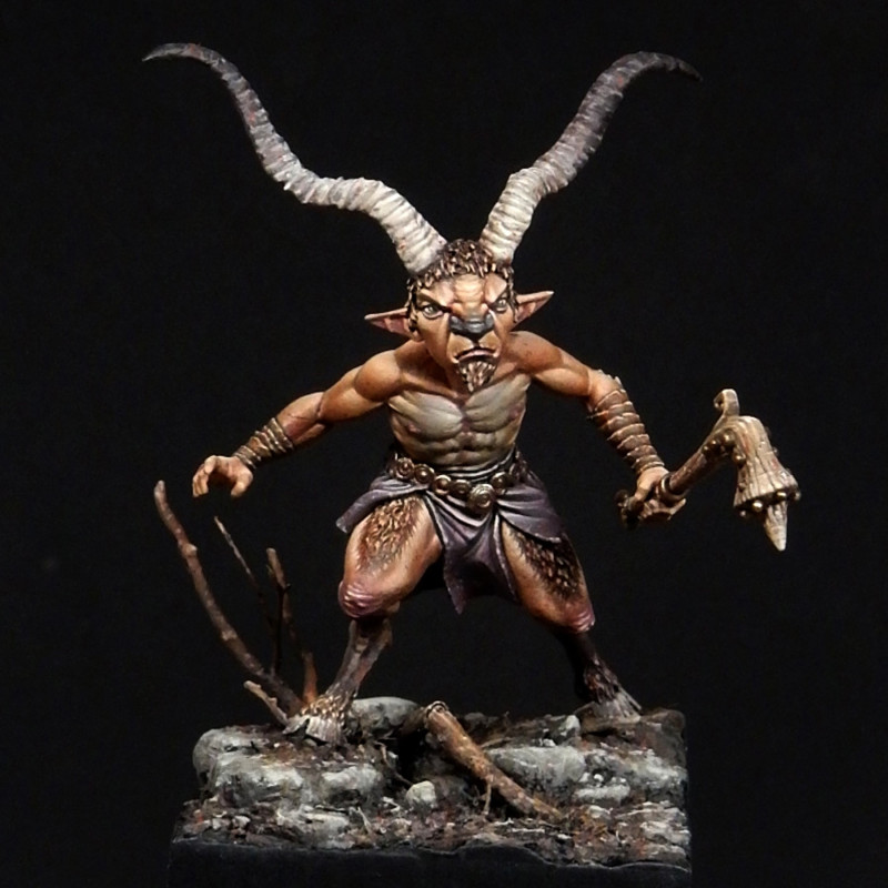 SATRYAS est une figurine à l'échelle 54 mm en édition limitée à 200 exemplaires de faune sculptée par Valentin ZAK