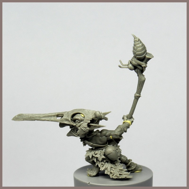 MORBAG est une figurine à l'échelle 54 mm  de guerrier des forêts gobelin sculptée  par Valentin ZAK