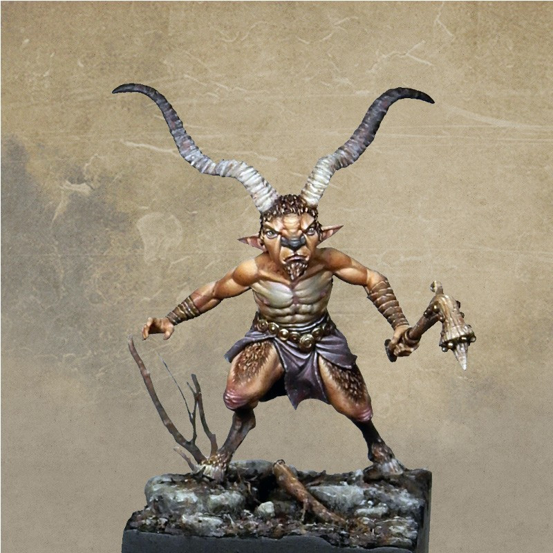 SATRYAS est une figurine à l'échelle 54 mm en édition limitée à 200 exemplaires de faune sculptée par Valentin ZAK